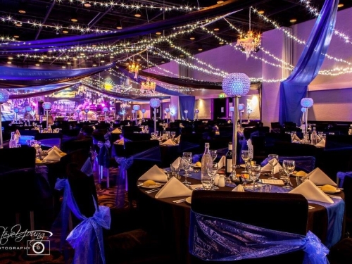 Gotham City blue & black Marquee fairy light ceiling canopy