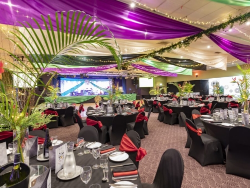 Marquee ceiling canopy, emerald green, black, purple, Golden cane bamboo fairy light table decoration Cex