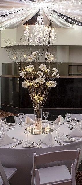 Battery Bamboo Fairy Light + Cherry Blossom Glass vase