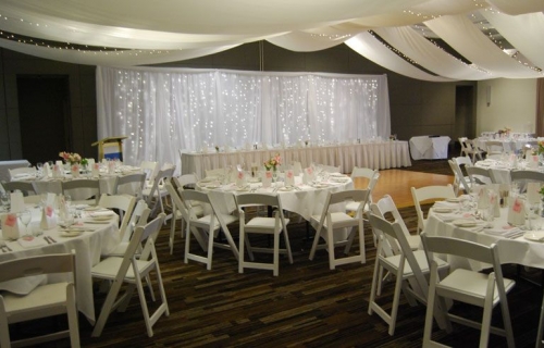 Marquee ceiling canopy Malibu chairs Pacific Bay Resort