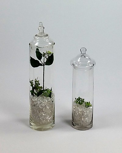 Cylindrical Glass Covered Vase