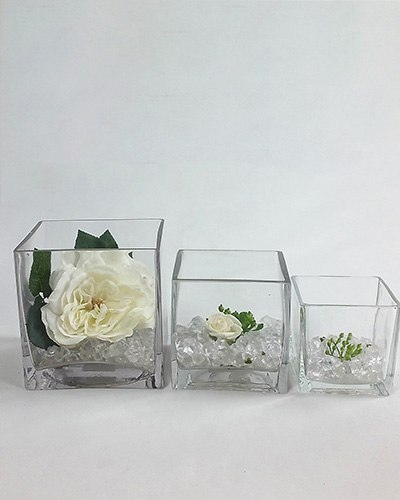 Small Square Glass Vases