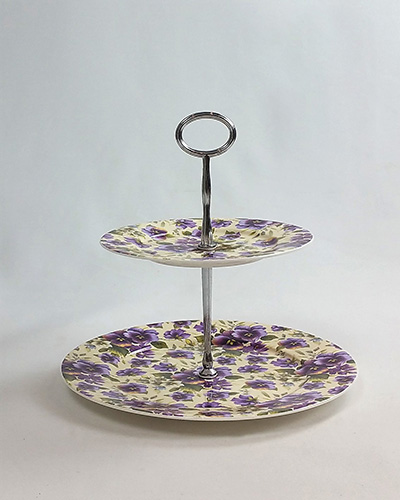 2 Layer Floral Cake Stand