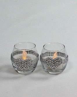 Silver Heart Tealight Holders