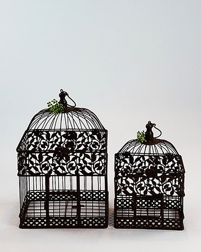 Black Square Bird Cages Small & Large
