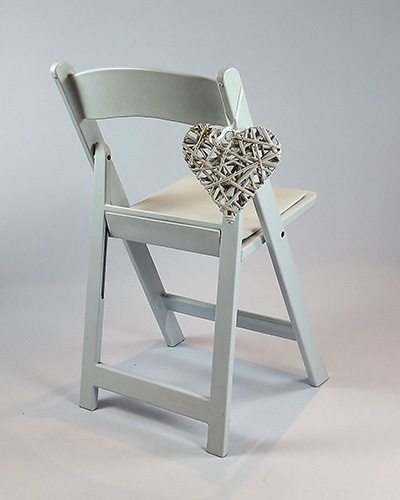 Chair Malibu White Rattan Heart