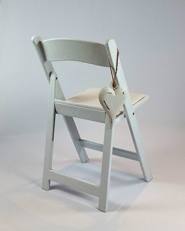 Chair Malibu White Wood Heart on Rope