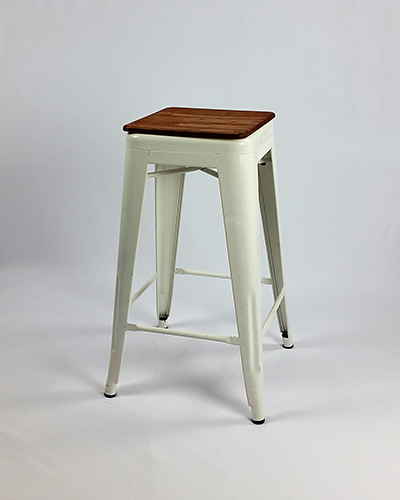 Chair Timber + White Stool