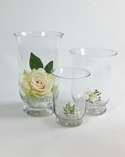 Glass Hurricane Tulip Vases (Small Medium Large)