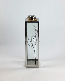 Lantern Silver Rectangle (Tall Thin 65cm High x 20 cm Wide)