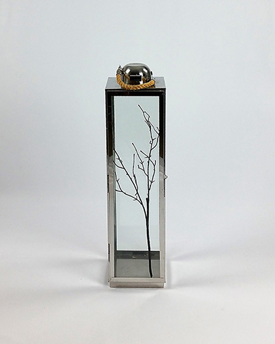 Lantern Silver Rectangle (Tall Thin 65cm High x 20 cm Wide)