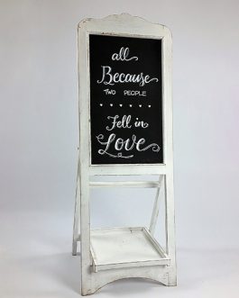 Sign Cream Free Standing Easel Black Board (All Because Two People Fell in Love)