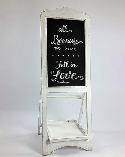 Sign Cream Free Standing Easel Black Board (All Because Two People Fell in Love)