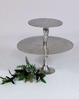 Cake Stands Silver 2 Tier