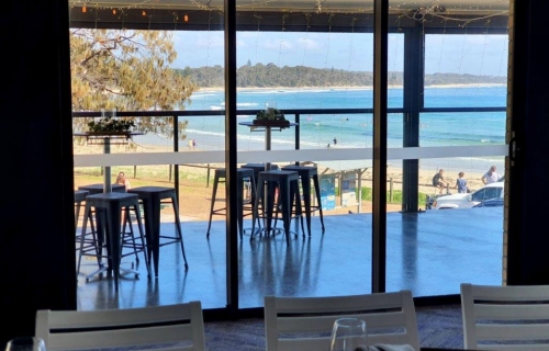 Woolgoolga surf Veranda waterfall fairy light curtains by day