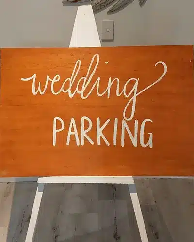 Brown timber Wedding Parking