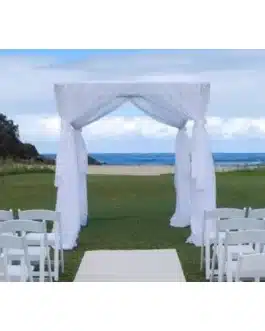 Arbour White 4 post bridal structure + soft drape