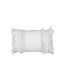 Throw Cushions- Fringe cream